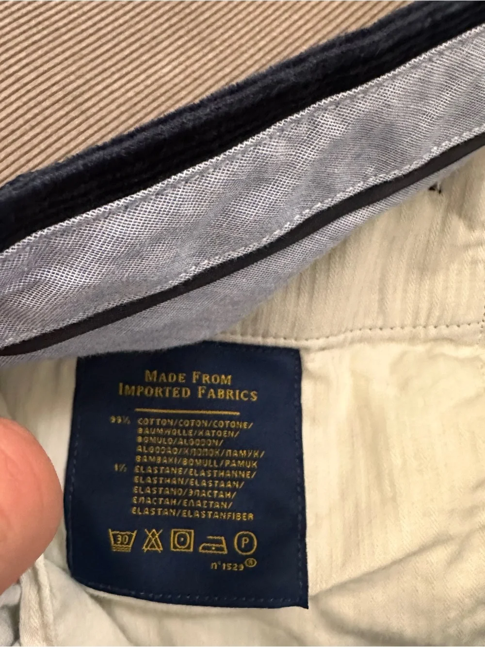 Polo Ralph Lauren Mens Navy Blue Corduroy Pants Classic Fit 30x32 Trousers